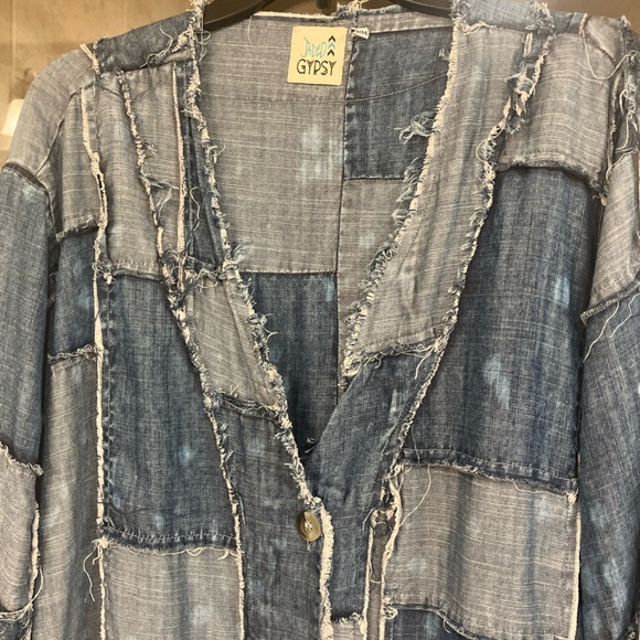 Jaded Gypsy Patchwork Denim Jean Duster Jacket - Picture 2 of 8